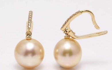 14 kt. Yellow Gold- 11x12mm Golden South Sea Pearls