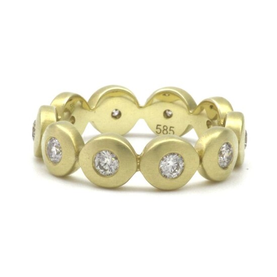 14 kt. Yellow gold, Eternity Wedding Band - Ring - 0.75 ct Diamond - Diamonds