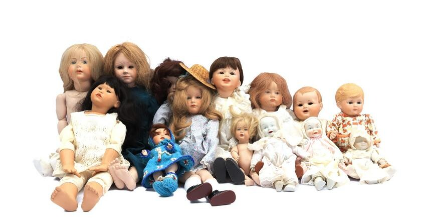 14 porcelain dolls