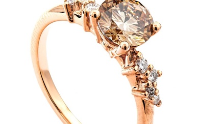1.49 tcw SI1 Diamond Ring - 14 kt. Pink gold - Ring - 1.34 ct Diamond - 0.15 ct Diamonds