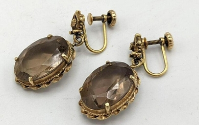 14K Gold and Topaz Earrings. 5.9dwt.