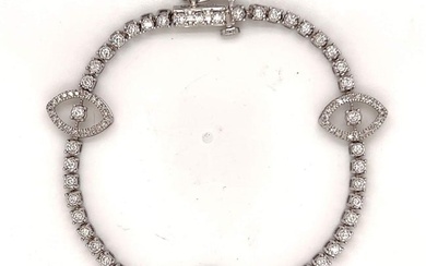 14K White Gold 2.70 Ct. Diamond Bracelet