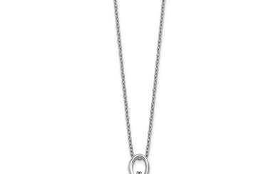 14k White Gold Diamond Ovals Necklace - 18 in.