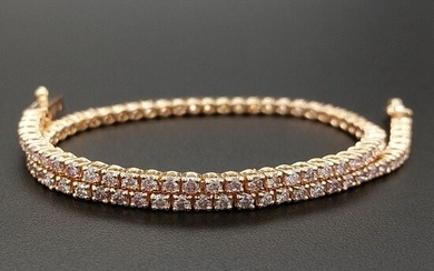 1.50ct Natural Fancy Mix Pink Diamonds - 14 kt. Pink gold - Bracelet - ***No Reserve Price***