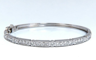 1.60ct Natural Diamonds Bangle Bracelet Edwardian Deco 14 Karat
