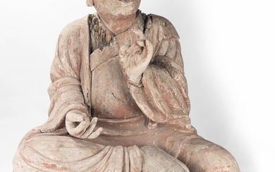 17th C. Chinese Wood Carving of a Luohan