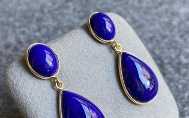 18 kt. Gold - Earrings Lapis lazuli