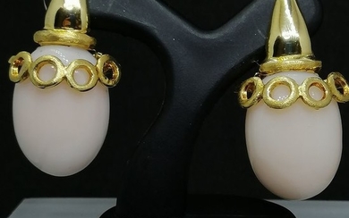 18 kt. Gold - Earrings coral