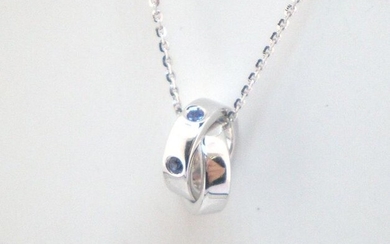 18 kt. White gold - Necklace - 0.09 ct Sapphire