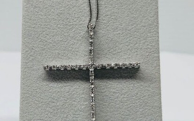 18 kt. White gold - Necklace with pendant - 0.31 ct Diamond
