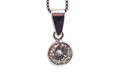 18 kt. White gold - Necklace with pendant - 0.61 ct Diamond