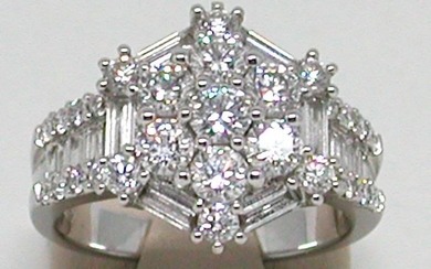 18 kt. White gold - Ring - 3.20 ct Diamond