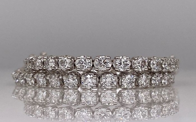 18 kt. White gold tennis bracelet - with 5.25ct diamonds, Without reserve price!
