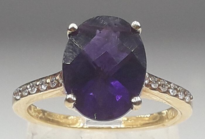 18 kt. Yellow gold - Ring - 4.00 ct Amethyst