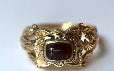 1833 Georgian - 18 kt. Yellow gold - Ring Garnet