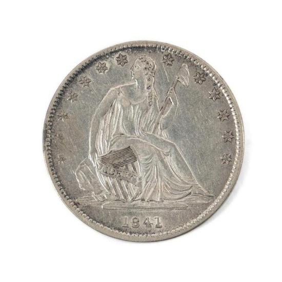 1841-O SEATED LIBERTY 50 CENT COIN, UNC