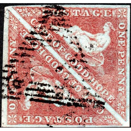 1853 DEEPLY BLUED PAPER, a used pair. Four margins and fine....