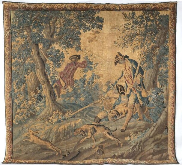 18C Continental tapestry with hunt scene