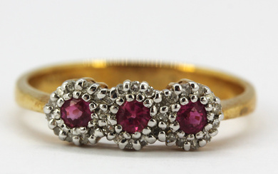 18CT PINK TOPAZ AND DIAMOND RING.