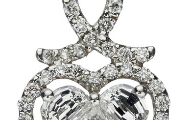 18CT WHITE GOLD AND DIAMOND 'QUEEN'S HEART' PENDANT Accompanied by an IGI report numbered M3J27756, dated 15 November 2013, stating.