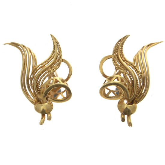 Pair of 18k Yellow Gold Earrings.