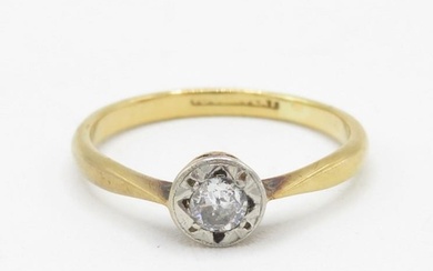 18ct gold & platinum circular cut diamond single stone ring ...