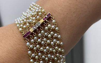 18k Victorian Micro pearl interwined Bracelet