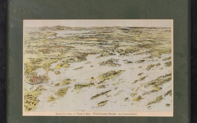 1905 Bird's Eye View of Casco Bay.