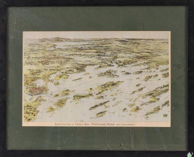 1905 Bird's Eye View of Casco Bay.