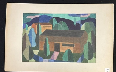 1930/40's Cubist Watercolor