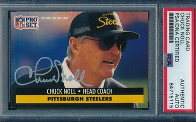 1991 Pro Set Chuck Knoll HOF #279 Card Signed Steelers PSA/DNA 176374