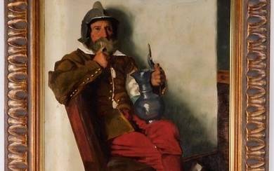 19C Dutch Old Master's Soldier Portrait Painting