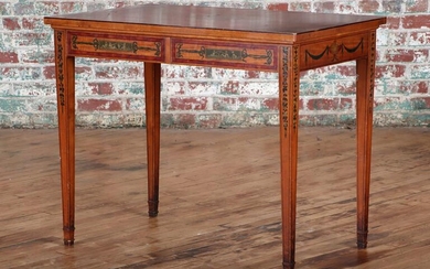 19TH C. ADAMS STYLE SATINWOOD CENTER TABLE