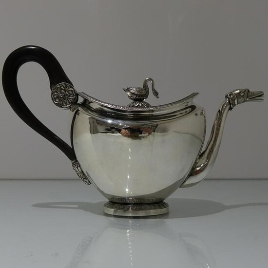 19th Century Antique Silver Teapot Circa 1830 Brussels?