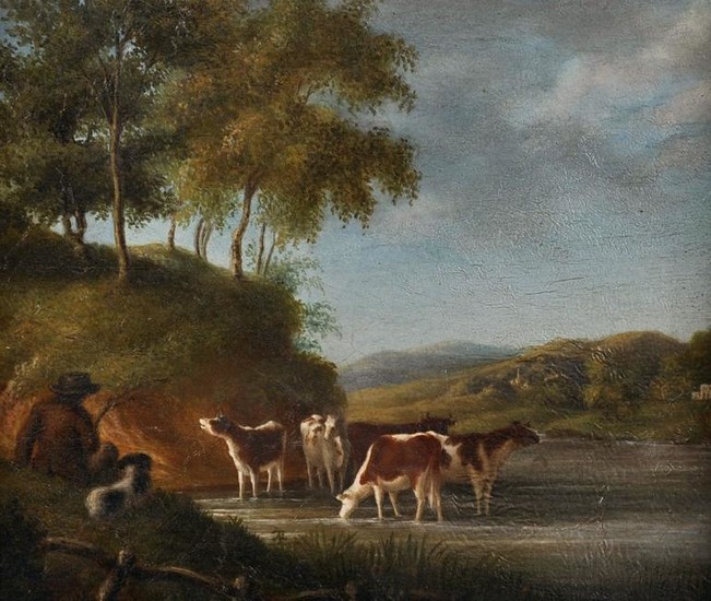 19th Century English School. A Drover with Cattle