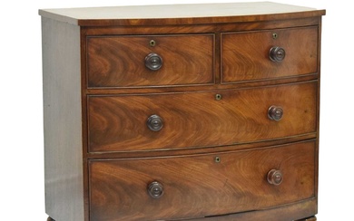 19th century mahogany bowfront chest of drawers