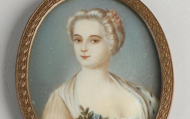 19th century miniature painting.&#160 Lady with