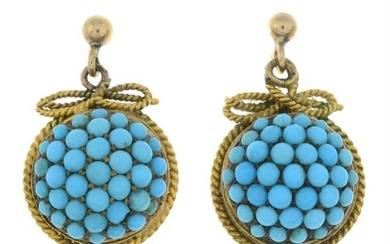 19th century turquoise earrings