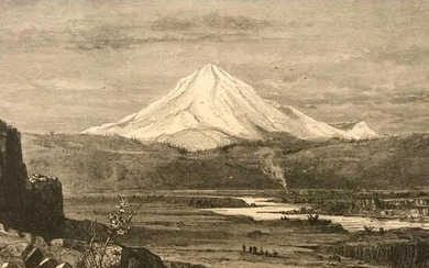 19thc Mount Hood Oregon Engraving
