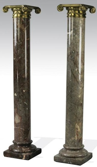 (2) Continental marble columns with bronze capitals
