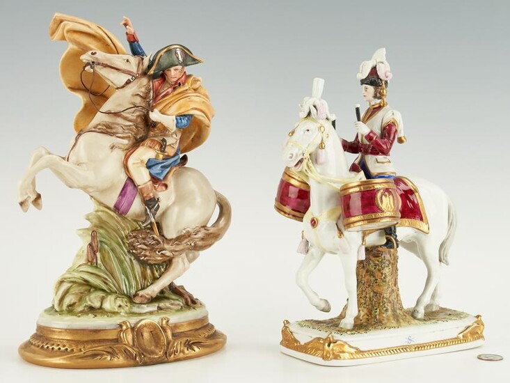 2 European Porcelain Equestrian Figures, incl.