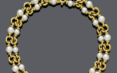 PEARL AND GOLD NECKLACE, BY BULGARI, ca. 1990.