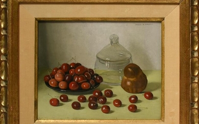 20th C. Oil Painting, Cherries