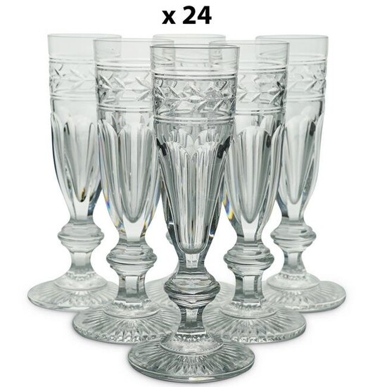 (24 Pc) Baccarat Jonzac Crystal Champagne Flutes