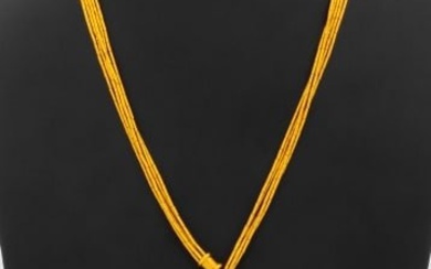 24K Yellow Gold 5-Strand Lariat Necklace