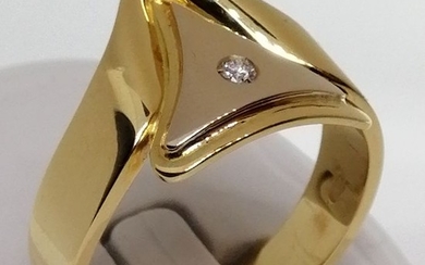 18 kt. Gold - Ring - 0.04 ct Diamond - Diamond