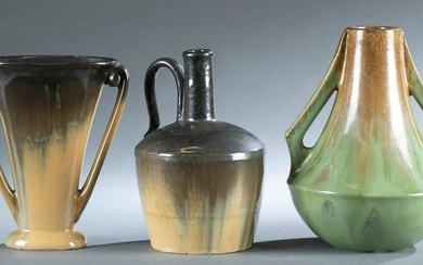 3 Fulper Pottery pieces, 20th century.