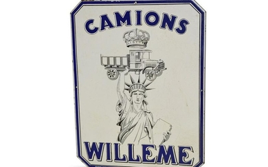Camions Willeme "Liberty" Porcelain Sign