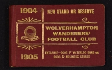 VERY SCARCE 1904 05 WOLVERHAMPTON WANDERERS SEASON TICKET COMPLETE WITH FIXTURE LISTS 6 MATCH TICKETS STILL INTACT INSTRUCTIONS ARE FOR THE TICKETS TO