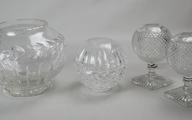 (4) Glass Rose Bowls